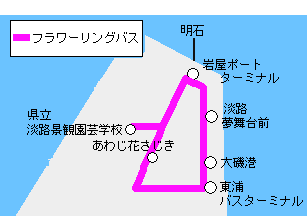 フラワーリングバス運行区間図